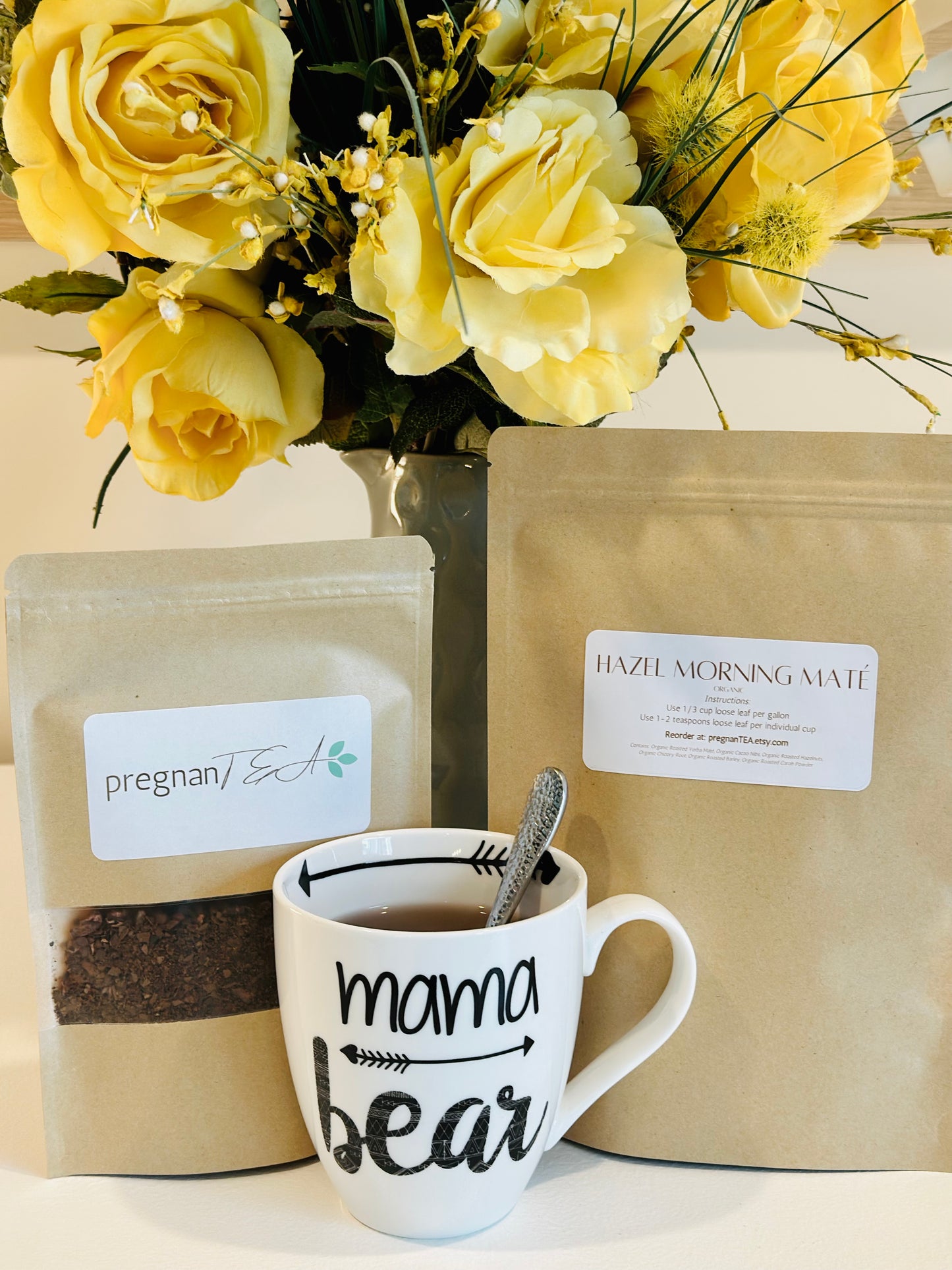 Organic Hazel Morning Maté - Postpartum Recovery Tea - pregnanTEA