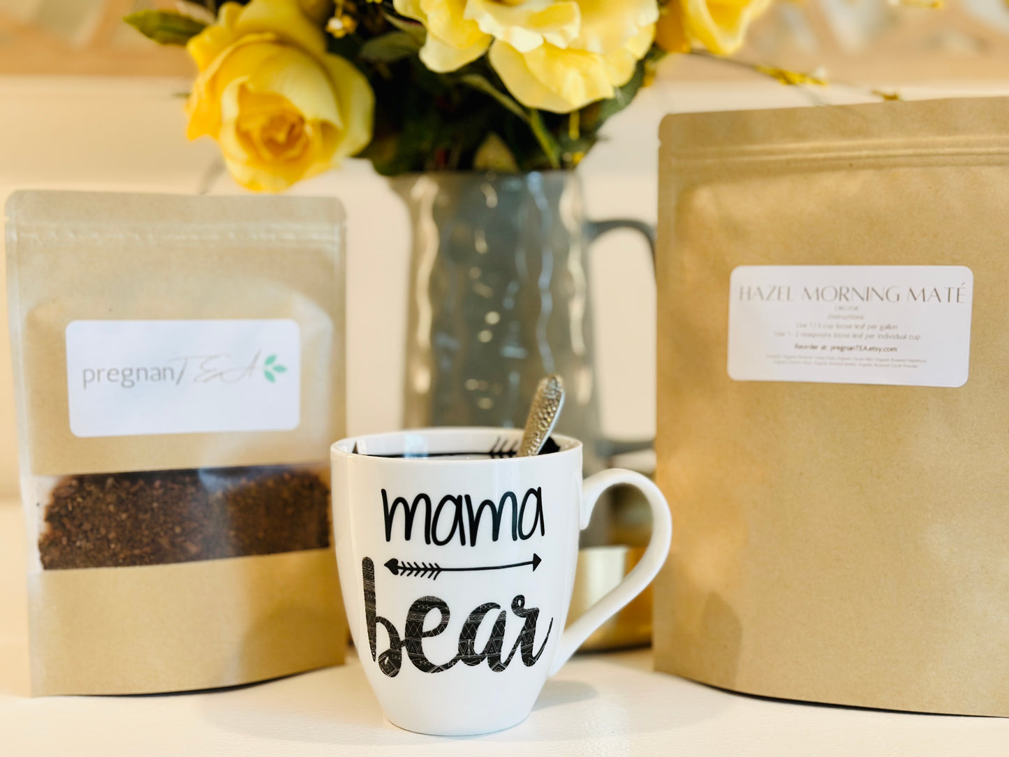 Organic Hazel Morning Maté - Postpartum Recovery Tea - pregnanTEA